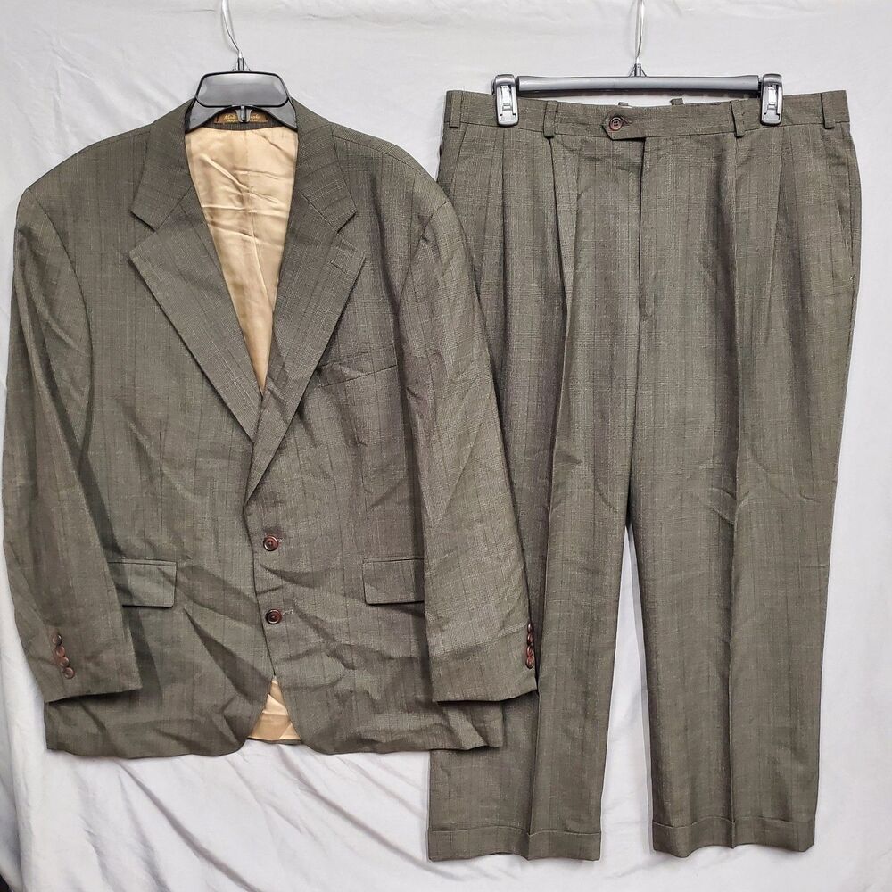 Chaps Ralph Lauren Suit Blazer Pants 100% Wool Jacket Mens 46R READ
